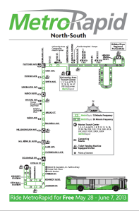 Map for the MetroRapid North-South Line
